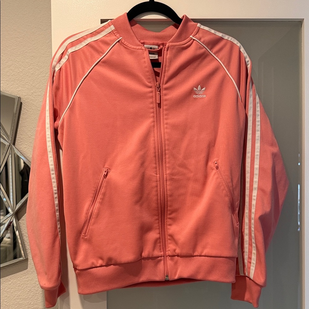 Adidas Coral Jacket with White Stripes